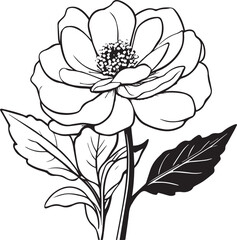Hand-drawn beautiful rose sketch vector illustration, Vector flat design rose silhouette, 