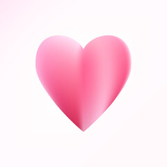 Realistic pink heart icon. 3D heart shape. Vector illustration EPS 10.