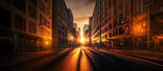  Building city in golden hour, pedestrian © mathieu