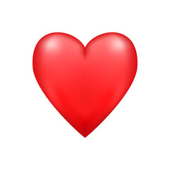 Realistic red heart icon. 3D heart shape. Vector illustration EPS 10.