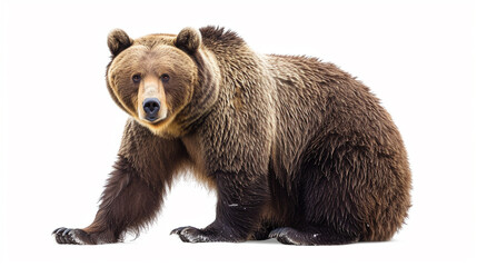 Grizzly Bear isolated on white background 