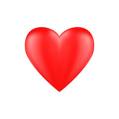 Realistic red heart icon. 3D heart shape. Vector illustration EPS 10.
