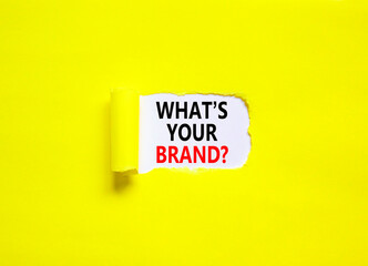 Branding and what is your brand symbol. Concept words What is your brand on beautiful white paper. Beautiful yellow paper background. Business branding what is your brand concept. Copy space.