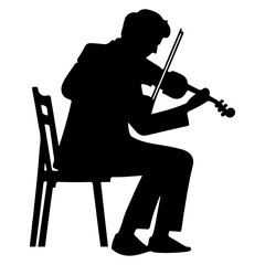 Fototapeta premium musician silhouette silhouette vector, black color silhouette, white background