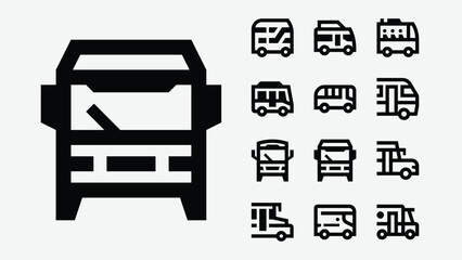 Buses Outline Icons 