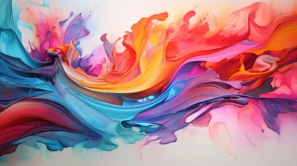 Foto op Canvas Vibrant abstract background in rainbow colors creating a mesmerizing and eye-catching design for joy and inspiration, advertising banner © Anzhela