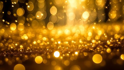 Golden sparkle bokeh background