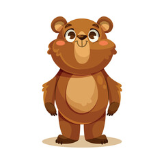 Little Bear Cub with Cute Snout Vector Illustration