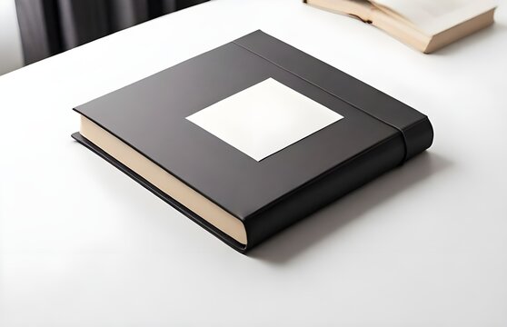 Mockup Black Book Cover On White Background White Label