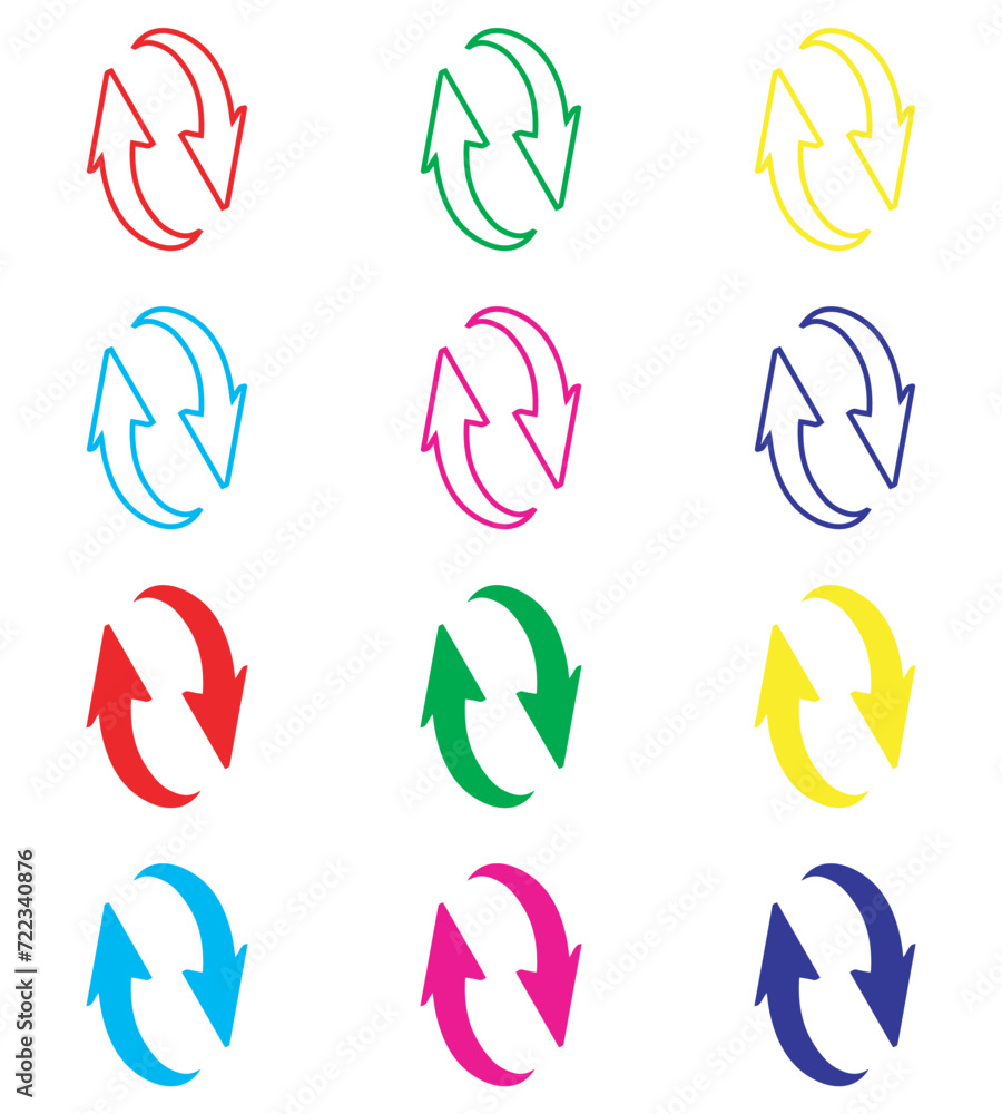 Poster repeat icon vector. refresh icon sign symbol in trendy flat style. set elements in colored icons. re
