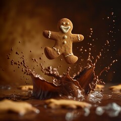 gingerbread man chocolate and milk jump