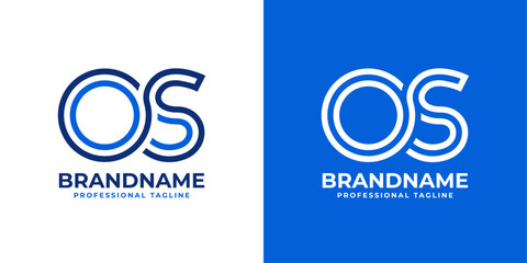 Letters OS Line Monogram Logo, suitable for business with OS or SO initials - obrazy, fototapety, plakaty