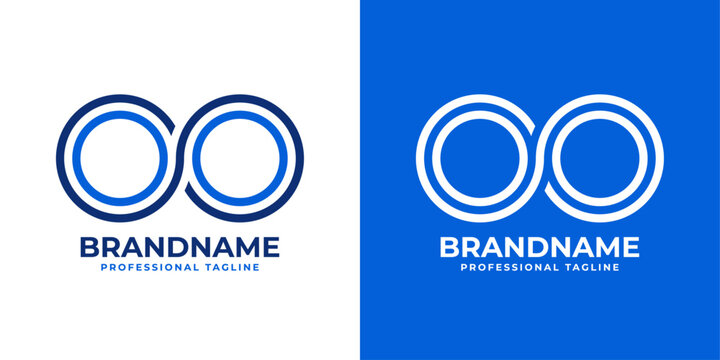 Letters OO Line Monogram Logo, suitable for business with OO initials