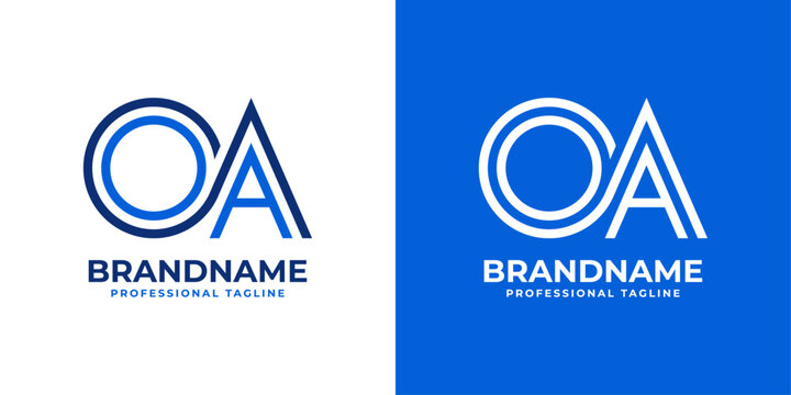 Letters OA Line Monogram Logo, suitable for business with OA or AO initials