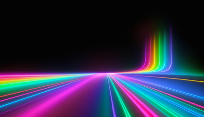 Abstract Light Speed Blurred Neon Background