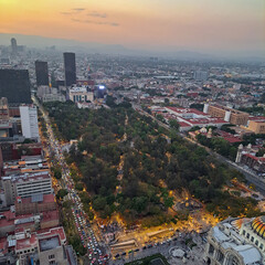 view of the alamada central from latino tower in mexico city