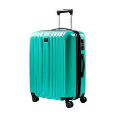 Green suitcase isolated on a white background. 3d render image