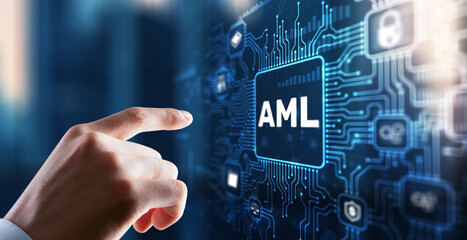 AML Anti Money Laundering Financial Bank Business Technology Concept