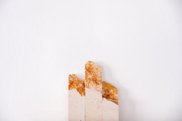 marble stone on white background used as banner