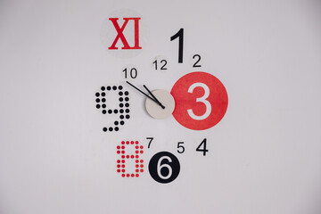 Modern wall clock with multicolor and design