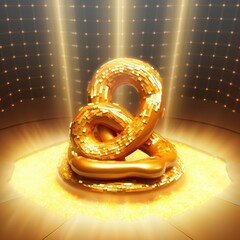 An expensive pretzel in a gold aura as you won the biggest prize ever for your hard work