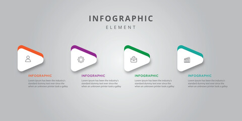 Vector business template infographic for presentation - obrazy, fototapety, plakaty