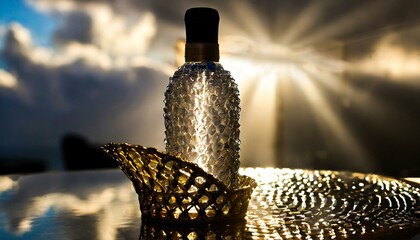wine bottle and glass wallpaper bottle drink Dramatic Backlighting Unveils Water Bottle Majesty