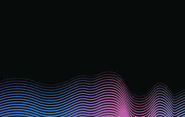 abstract black background with wave line pattern colorful 