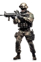 Armed Soldier Ready for Action, AI Generated
