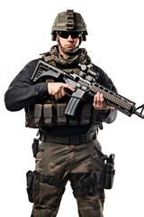 Armed Soldier Ready for Action, AI Generated
