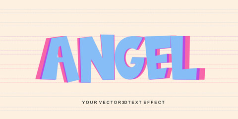 Fototapeta premium Angle 3d text effect design