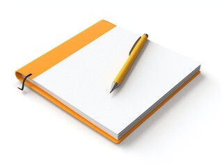 Notebook and pen isolated on white background