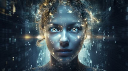 Open Source Intelligence, OSI, woman, face, digitalisation, 16:9