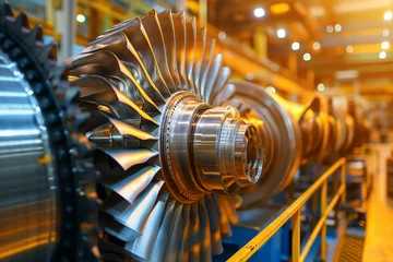 Fotobehang Precision engineering showcased in a steam turbine, a cornerstone in modern energy generation and industrial efficiency. © InputUX