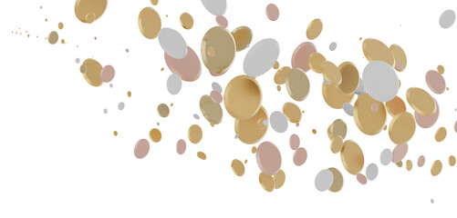 Sparkling Jubilation: Breathtaking 3D Illustration of Sparkling gold Confetti Celebration
