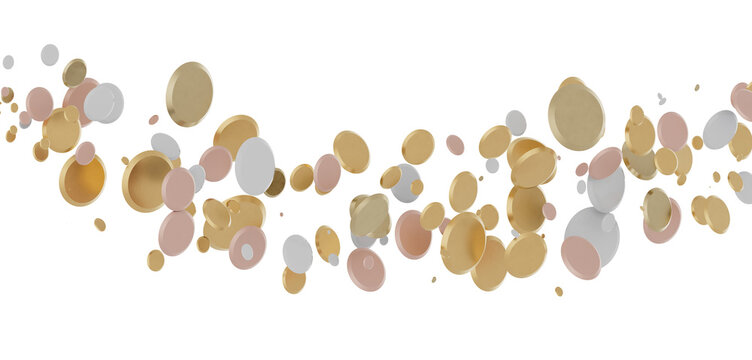 gold  Bliss: Exquisite 3D Illustration of Blissful gold Confetti