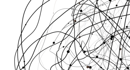 Futuristic geometric double data flow background with connecting dots and lines. Abstract digital