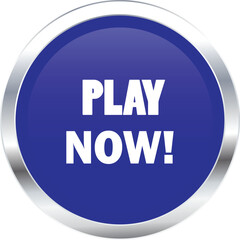 Play now Button, Play now sign vector, Play now Blue icon