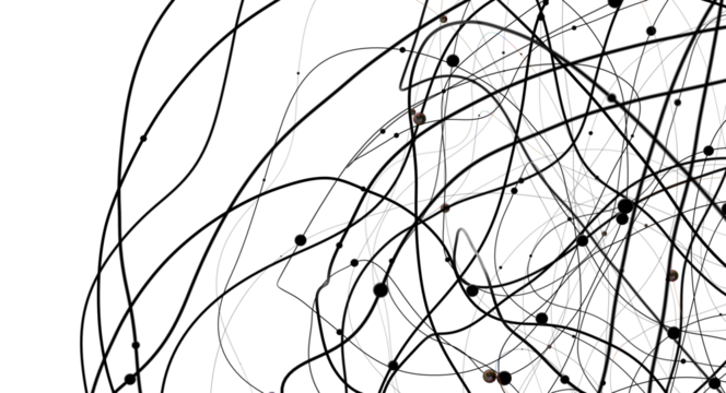 Futuristic geometric double data flow background with connecting dots and lines. Abstract digital
