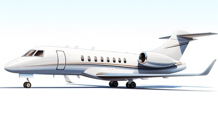 Executive Private Jet Soaring High in the Blue Sky - AI Generated