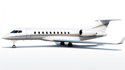 Fototapeta premium Executive Private Jet Soaring High in the Blue Sky - AI Generated