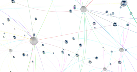 Futuristic geometric double data flow background with connecting dots and lines. Abstract digital