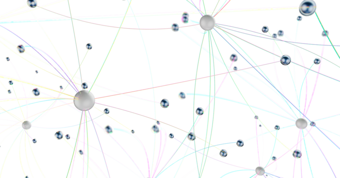 Futuristic geometric double data flow background with connecting dots and lines. Abstract digital