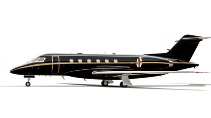 Fototapeta premium Elegant Private Jet Parked on Tarmac Ready for Takeoff - AI Generated