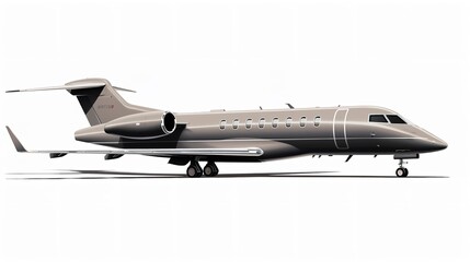 Elegant Private Jet Parked on Tarmac Ready for Takeoff - AI Generated