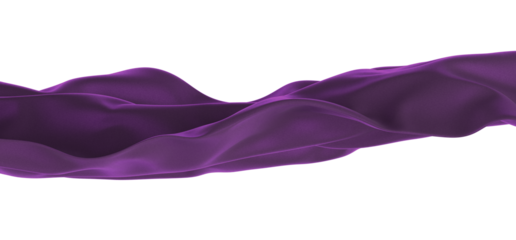 Smooth elegant purple cloth on transparent background