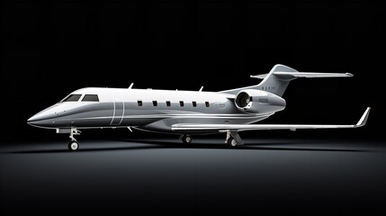 Fototapeta premium Elegant Private Jet Parked on Tarmac Ready for Takeoff - AI Generated