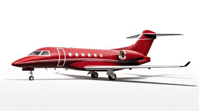 Elegant Private Jet Parked on Tarmac Ready for Takeoff - AI Generated