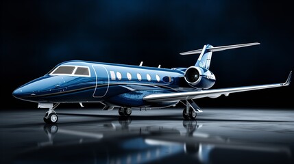 Elegant Private Jet Parked on Tarmac Ready for Takeoff - AI Generated