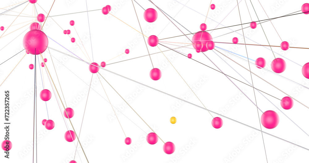Poster Futuristic geometric double data flow background with connecting dots and lines. Abstract digital